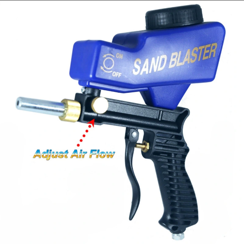 Portable Gravity Sandblasting Gun Pneumatic Sandblasting Set Rust Blasting Device Adjustable Mini Blasting Machine Spray Gun Sandblasting Gun
