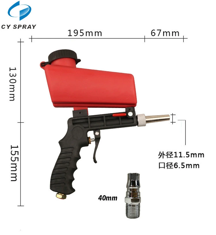 Gravity Feed Sandblasting Gun Air Sandblast Portable Blue Speed Blaster Sand Spray Gun for Rust Removing Sandblaster